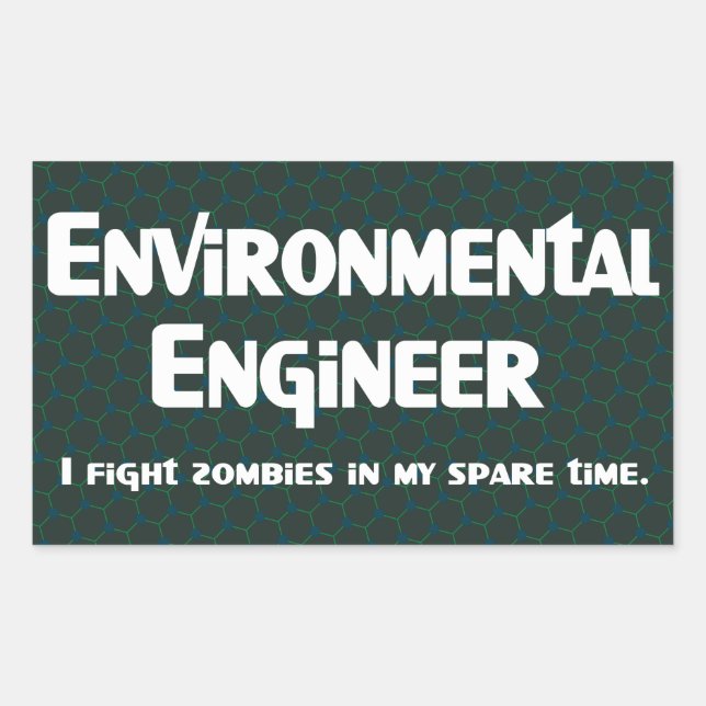 Environmental Engineer Zombie Fighter Sticker (Front)