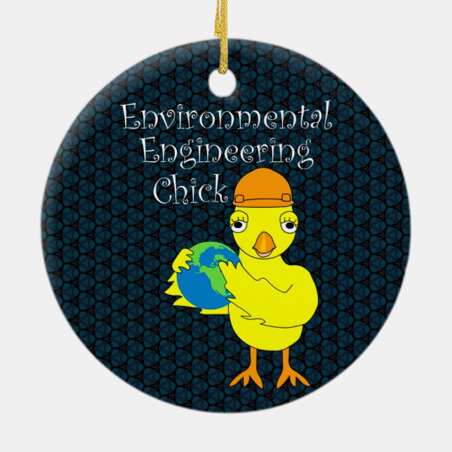 Environmental Engineering Chick Ceramic Ornament (Back)