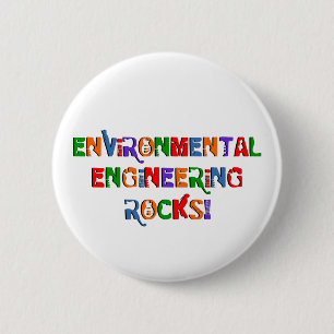 Environmental Engineering Rocks Text 2 Inch Round Button