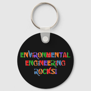 Environmental Engineering Rocks Text Keychain