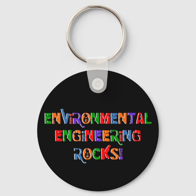 Environmental Engineering Rocks Text Keychain (Front)