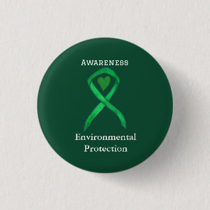 Environmental Protection Awareness Ribbon Button