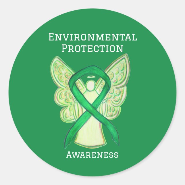 Environmental Protection Awareness Ribbon Sticker (Front)