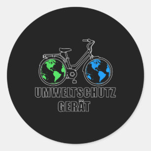Environmental Protection Device, Funny Bicycle Gif Classic Round Sticker