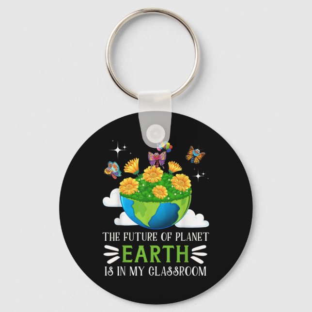 Environmental Protection In The Future Of Planet  Keychain (Front)