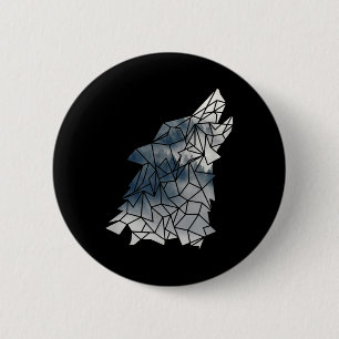 Environmental Protection Owo Mountains - Wolf Silh 2 Inch Round Button