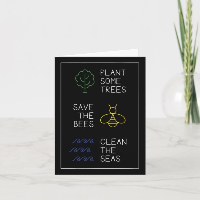 Environmental Protection Saying, Plant Trees, Save Card (Front)