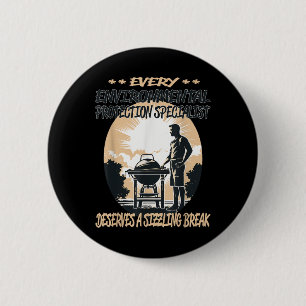 Environmental Protection Specialist Funny Bbq Chef 2 Inch Round Button