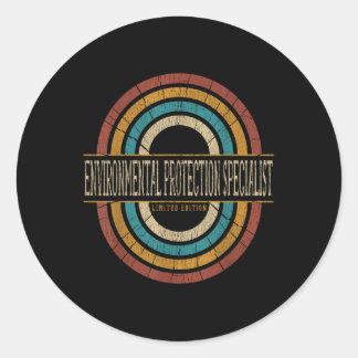 Environmental Protection Specialist Vintage Retro  Classic Round Sticker