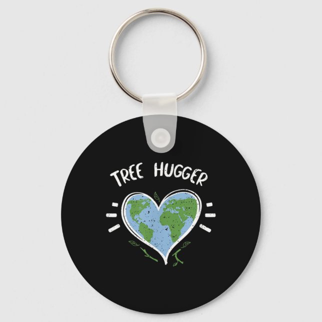 Environmental Protection_ Tree Hugger - Earth Day  Keychain (Front)