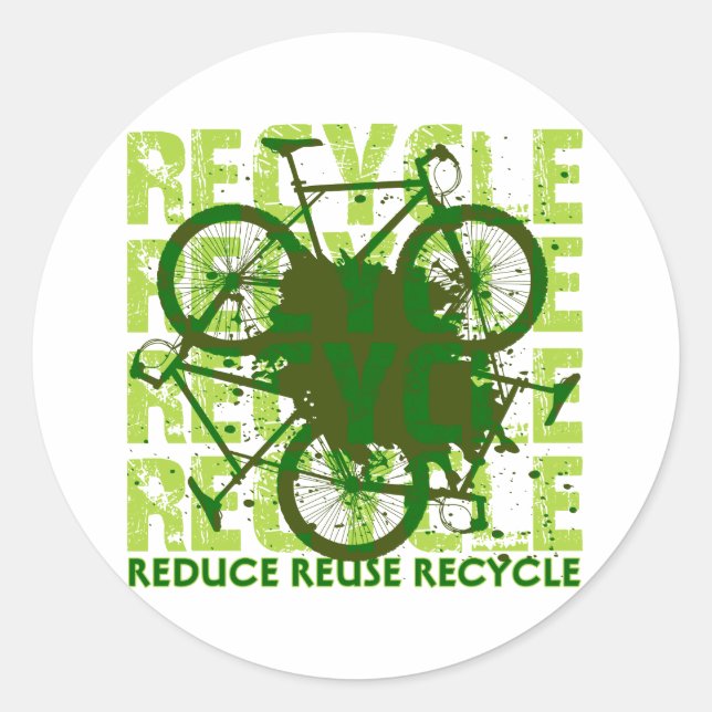 Environmental reCYCLE Classic Round Sticker (Front)