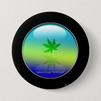 Environmental Saavy "Think Green" 3 Inch Round Button