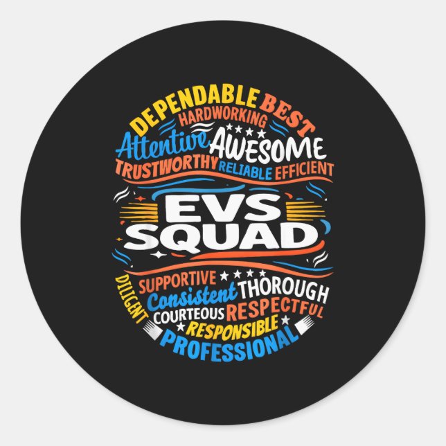 Environmental Services Squad Week Appreciation Fun Classic Round Sticker (Front)