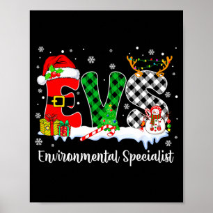 Environmental Specialist Christmas Lights Red Plai Poster