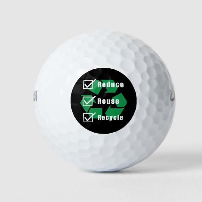Environmentalism Checklist Reduce Reuse Recycle Golf Balls (Front)