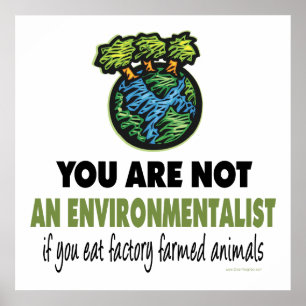 Environmentalist = Vegan, Vegetarian Poster