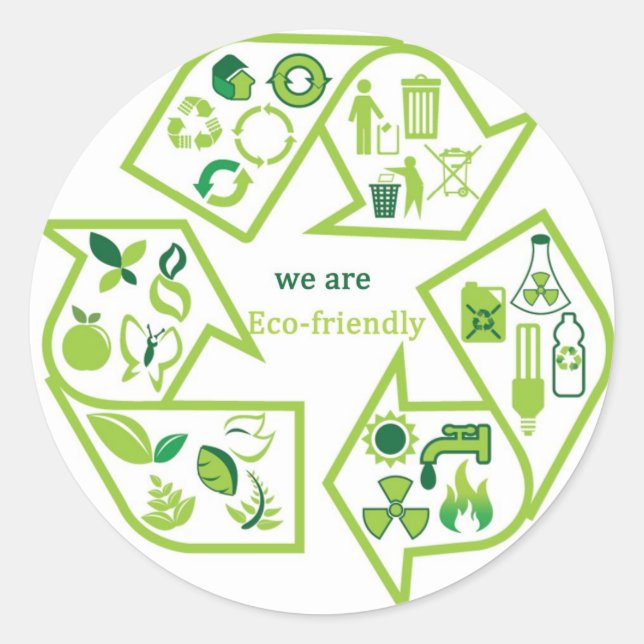 Environmentally eco-friendly green stickers (Front)