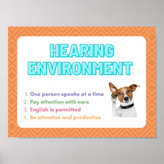 Environnement auditif - affiche de classe ASL