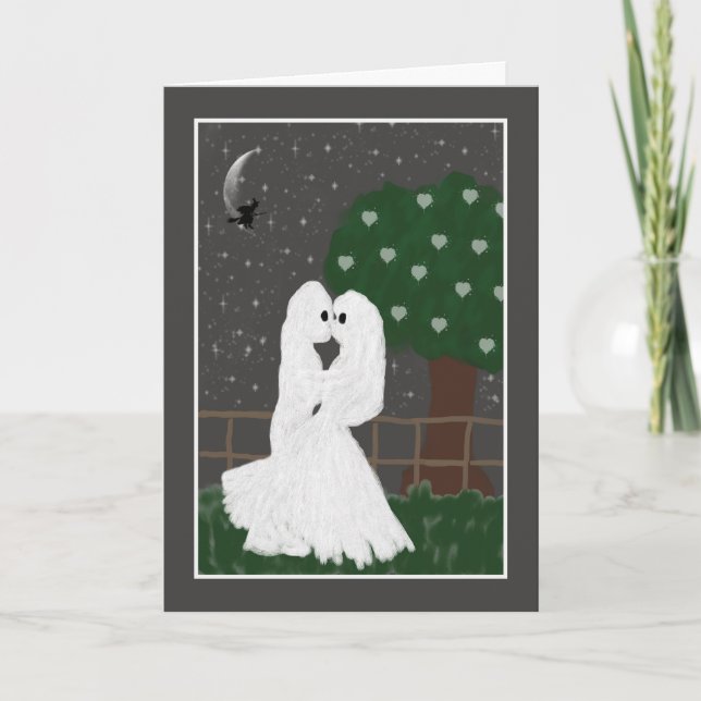 Envoi d'amour sur la carte Halloween Fantômes Embr (Devant)