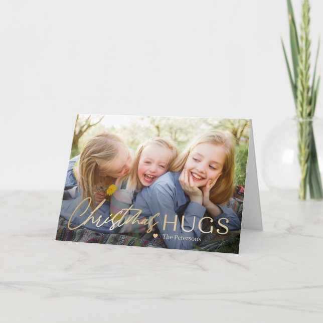 Envoi de la carte photo moderne de Noël à Hugs (Devant)