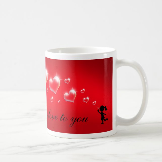 Envoi de tout mon amour - Bubble Hearts Mug (Droite)