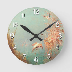 Envol De Flamants Roses, Étang De Vaccarès Round Clock
