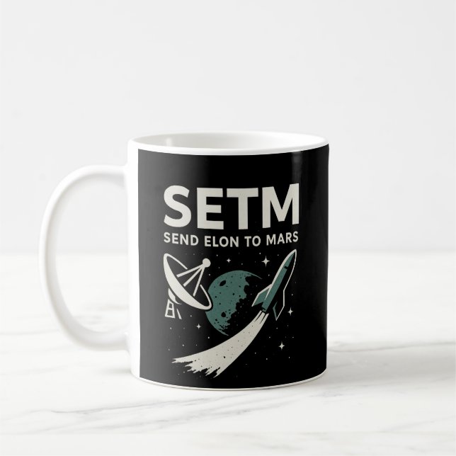 Envoyer Elon à Mars SETI Parody Logo Mug (Gauche)