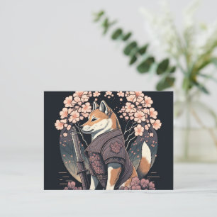 Envoyer un sourire avec Shiba Dog Samurai Cartes p