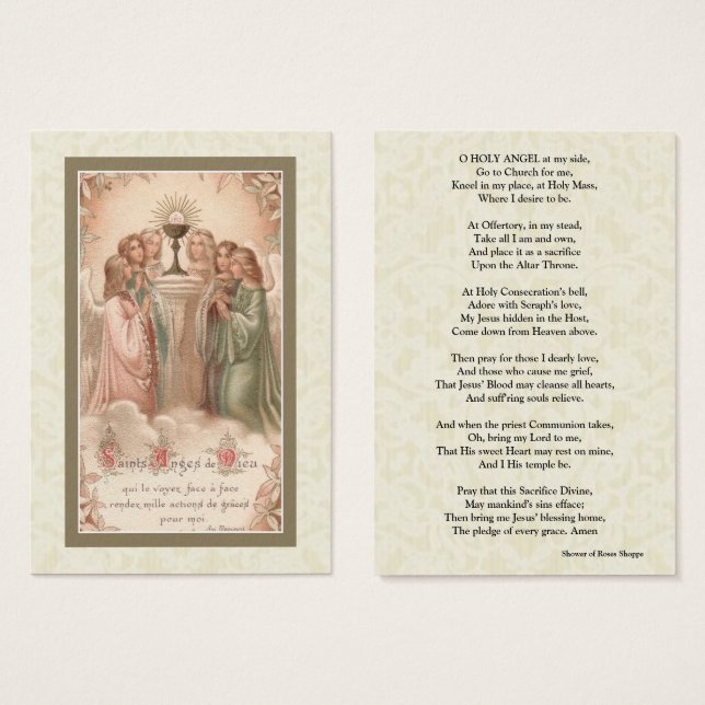 Envoyer votre ange gardien à la carte Sainte de ma (Devant & derrière)
