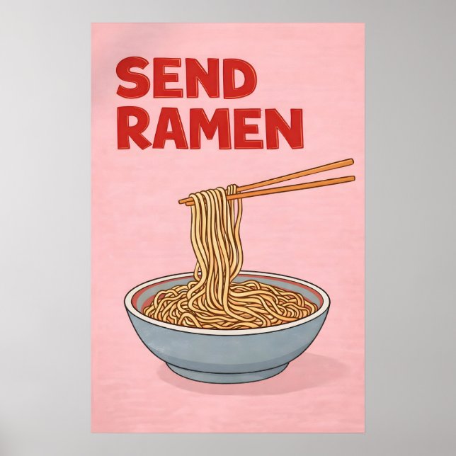 Envoyez une affiche de Ramen, une œuvre d'art amus (Devant)