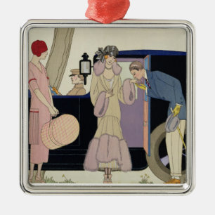 Envy, 1914 (pochoir print) metal ornament