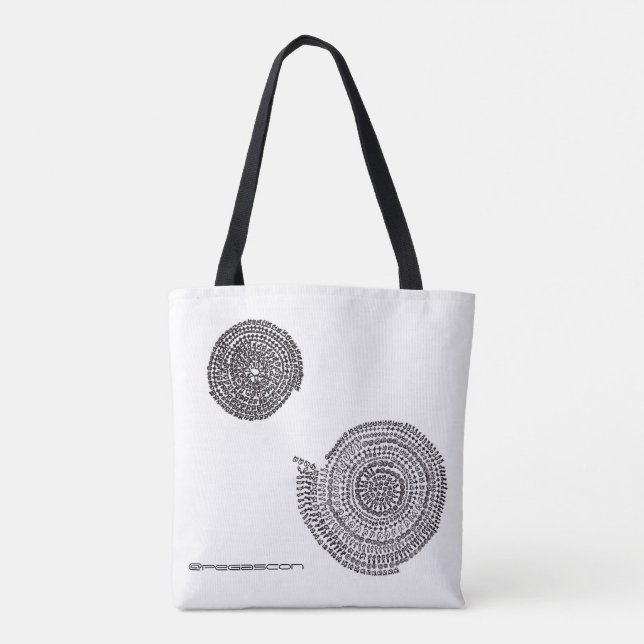 Enyu mandala and elephant are on the white ground tote bag (Back)