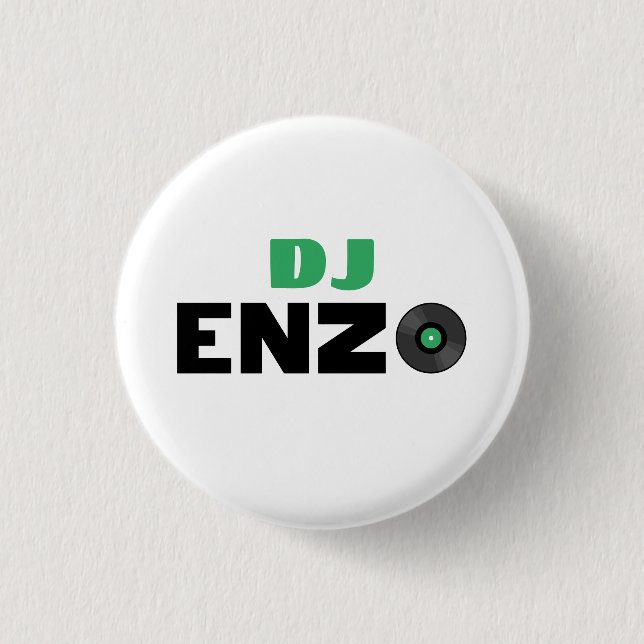 Enzo DJ 1 Inch Round Button (Front)