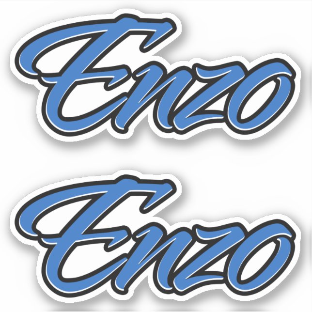 Enzo name blue stickers sticker set (Front)