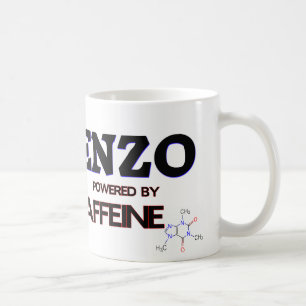 Enzo powered by caffeine coffee mug