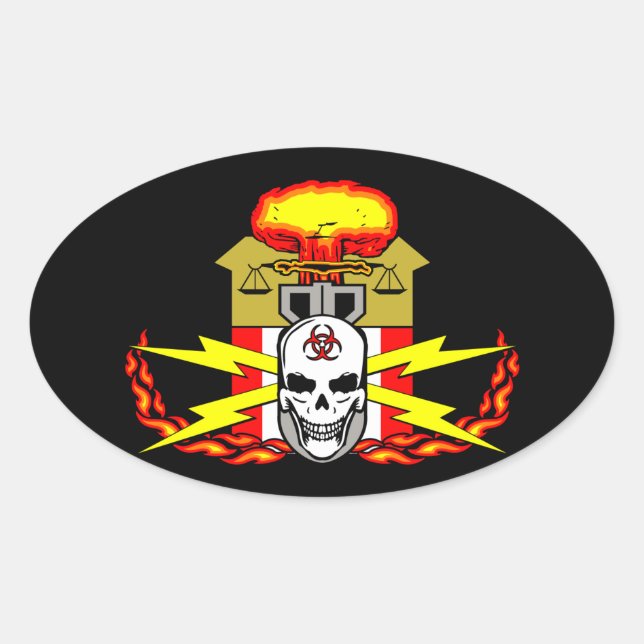 EOD, Bomb Technician Decal Oval Sticker (Front)