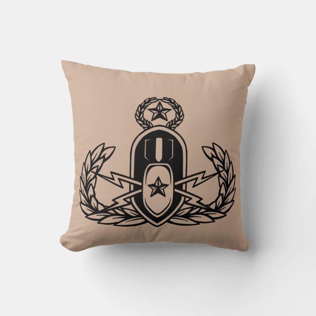 EOD(Explosive Ordnance Disposal) Master Badge Throw Pillow (Front)