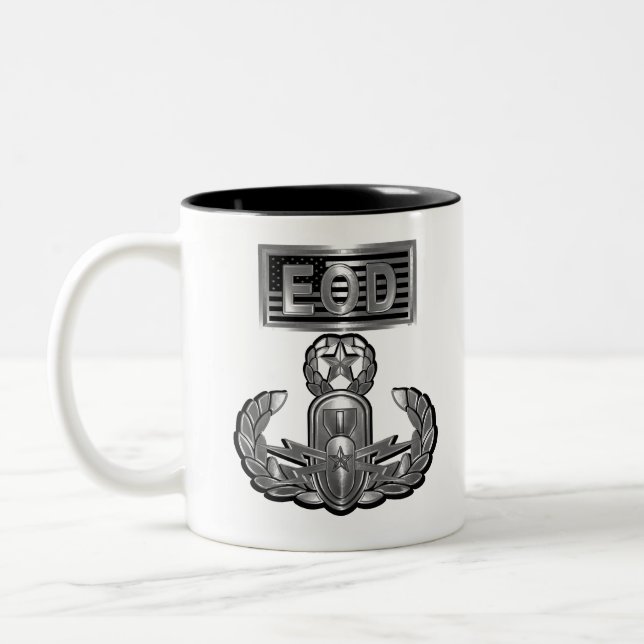 EOD Explosive Ordnance Disposal Two-Tone Coffee Mug (Left)