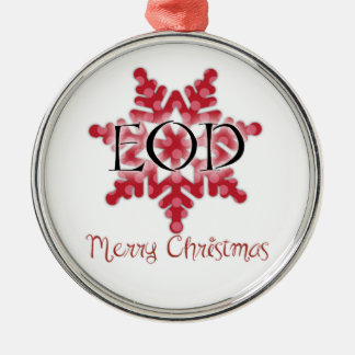 EOD Merry Christmas Metal Ornament