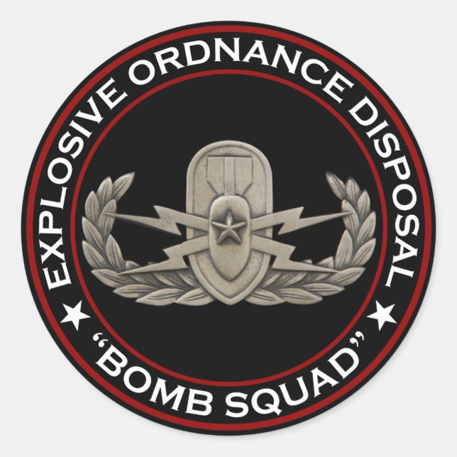 EOD Senior "Bomb Squad" Classic Round Sticker (Front)