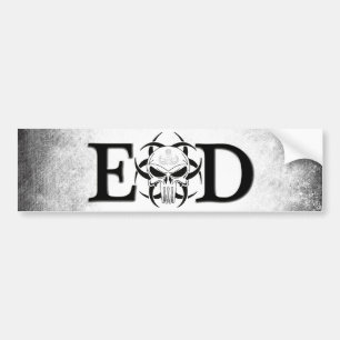EOD skull with crab grunge Bumper Sticker