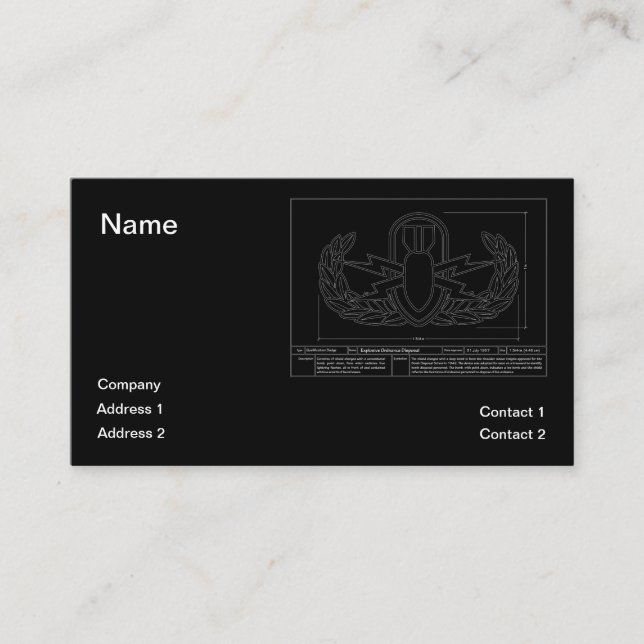 EOD Technical Drawing Business Card (Front)