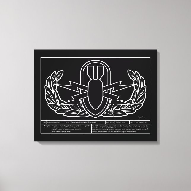 EOD Technical Drawing white Canvas Print (Front)