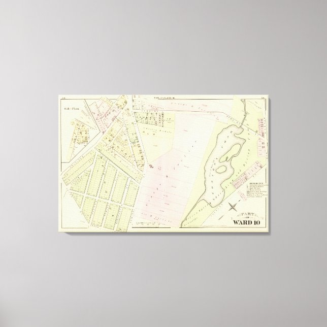 Eonard's Pond Atlas Map Canvas Print (Front)