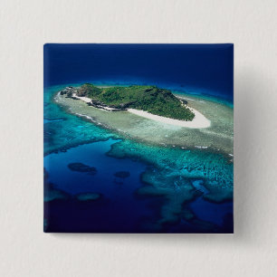 Eori Island, Mamanuca Islands, Fiji - aerial 2 Inch Square Button