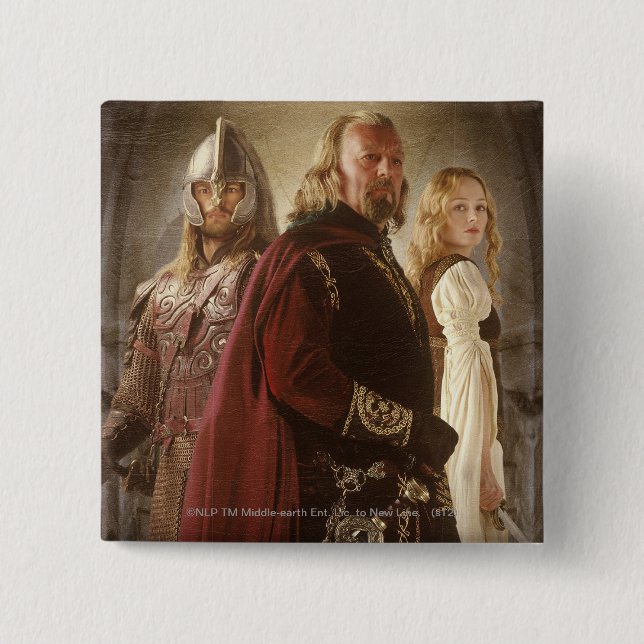 Eowyn and Theoden 2 Inch Square Button (Front)