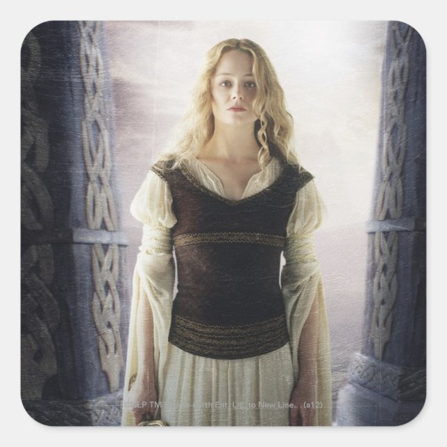Eowyn with sword square sticker (Front)