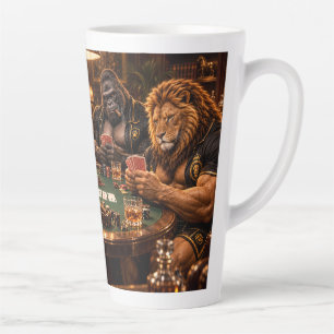 EP Animals Playing Poker Large Latte Mug – 17 oz