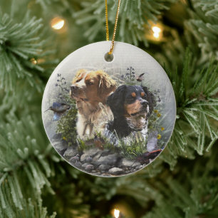 Epagneul Breton, Brittany Spaniel Ceramic Ornament