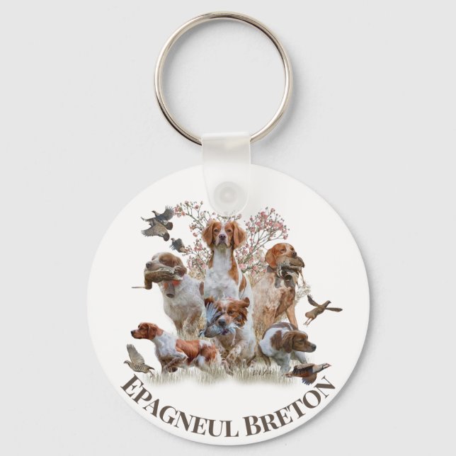 Epagneul Breton, Brittany Spaniel  Keychain (Front)